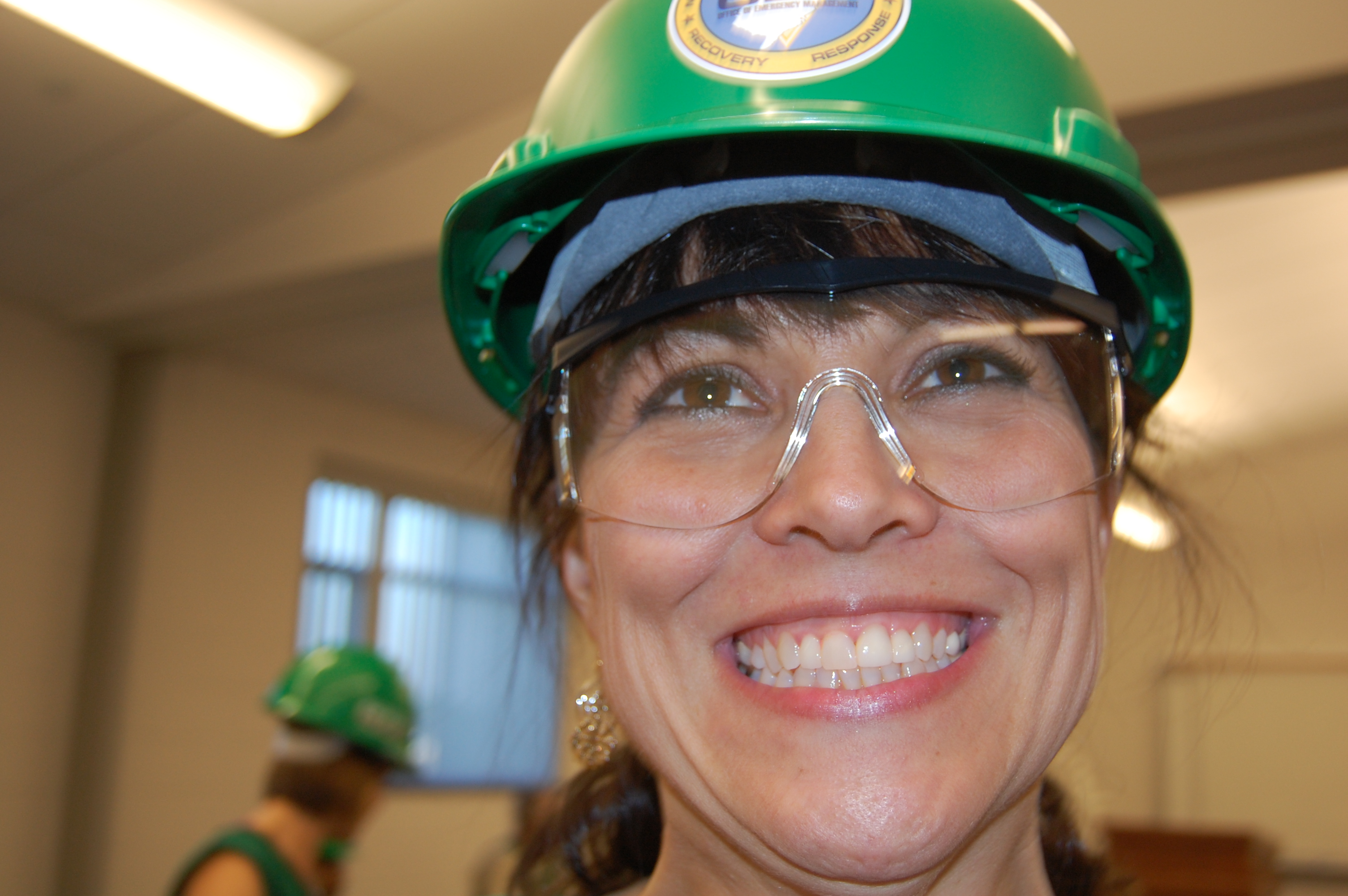 Happy Volunteer Working with the Team